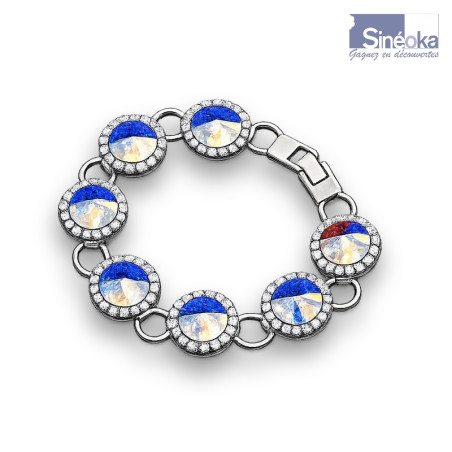 Bracelet tchèque en cristaux Preciosa « Miluše » couleur Aurore Boréale effets irisés