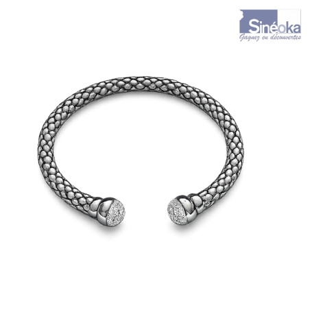 Ivana - Bracelet rigide cristaux Swarovski Crystal acier inox poli