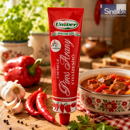 Tube de crème de paprika douce avec paprika et goulasch