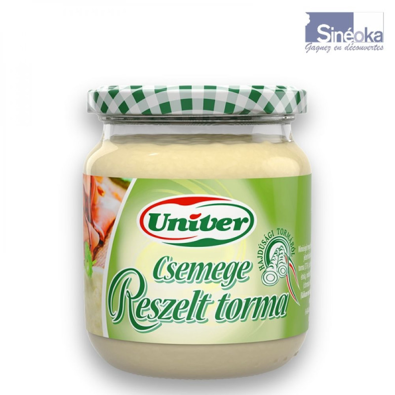 Bocal de raifort râpé (37%) doux au vinaigre de chez Univer