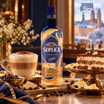 Bouteille de spécialité polonaise, une liqueur de vodka Soplica Wedel Cappuccino